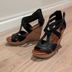 Dolce Vita for Target Black Wedge Sandals Size 9.5